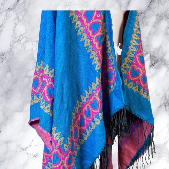 Follow Your Heart Fringed Boho Poncho - Picture 12 of 12